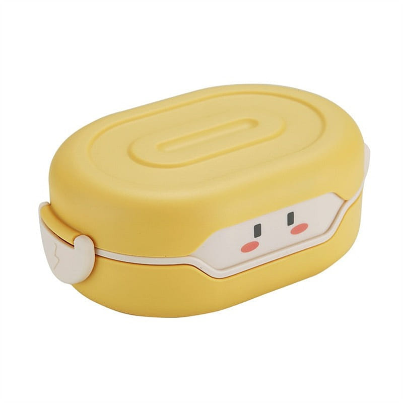 Yellow cartoon insulated lunch box, food-grade hou 1 each