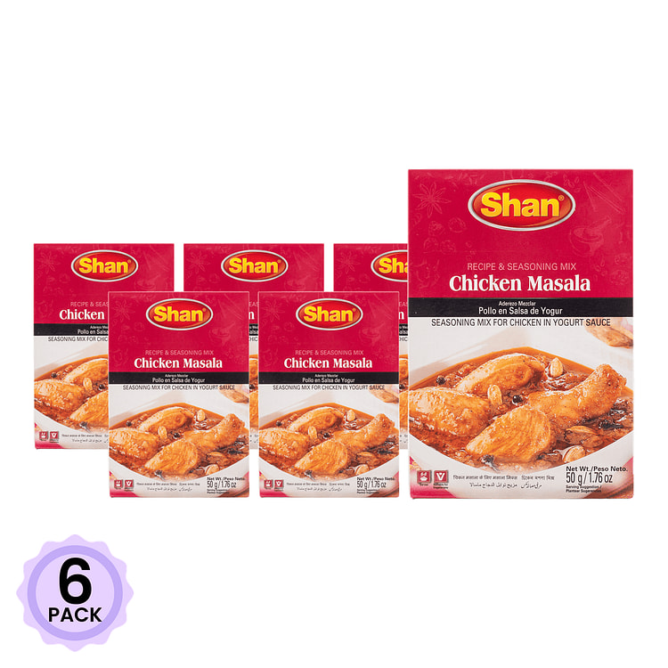 Shan 玛萨拉咖喱鸡肉调味料 1.76 盎司*6 包