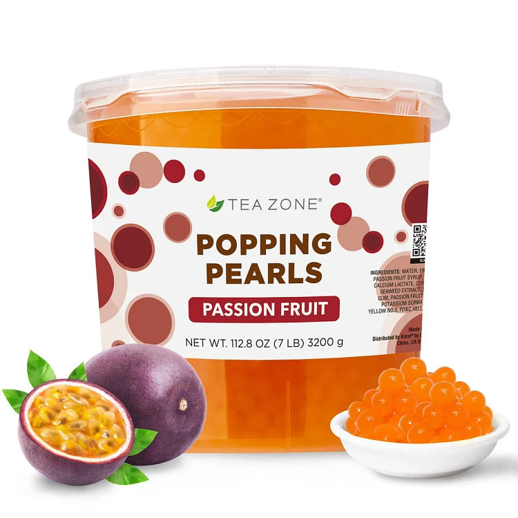Tea Zone Passion Fruit POPPING PEARLS 7 lbs 1 each