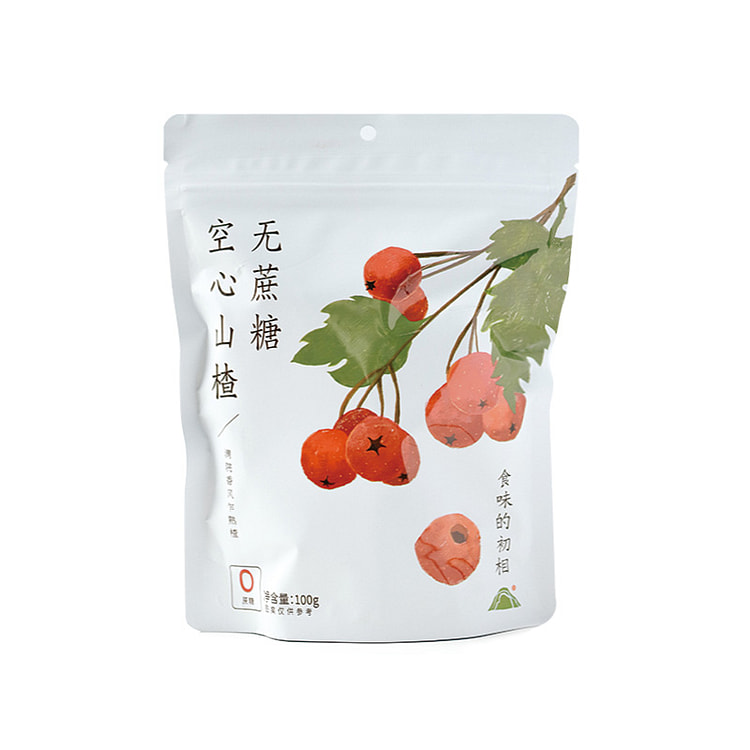 食味的初 空心山楂0蔗糖鲜果山楂球 100g*1袋