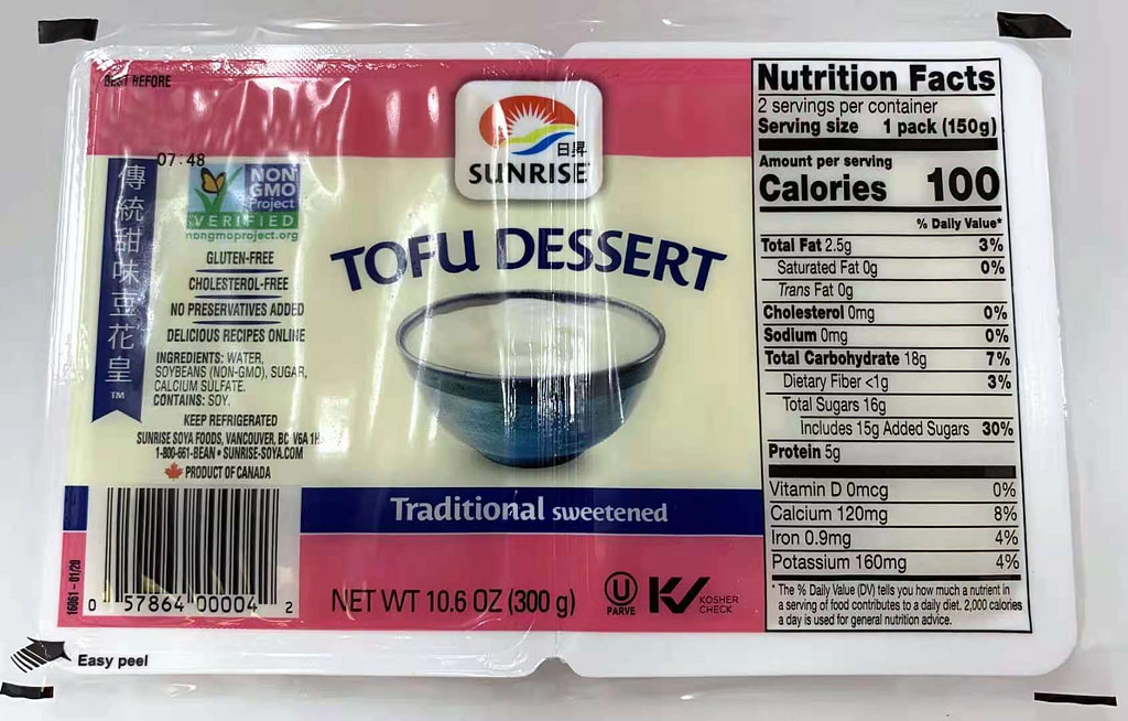 Sunrise Traditional Tofu Dessert, Sweetened Weee!