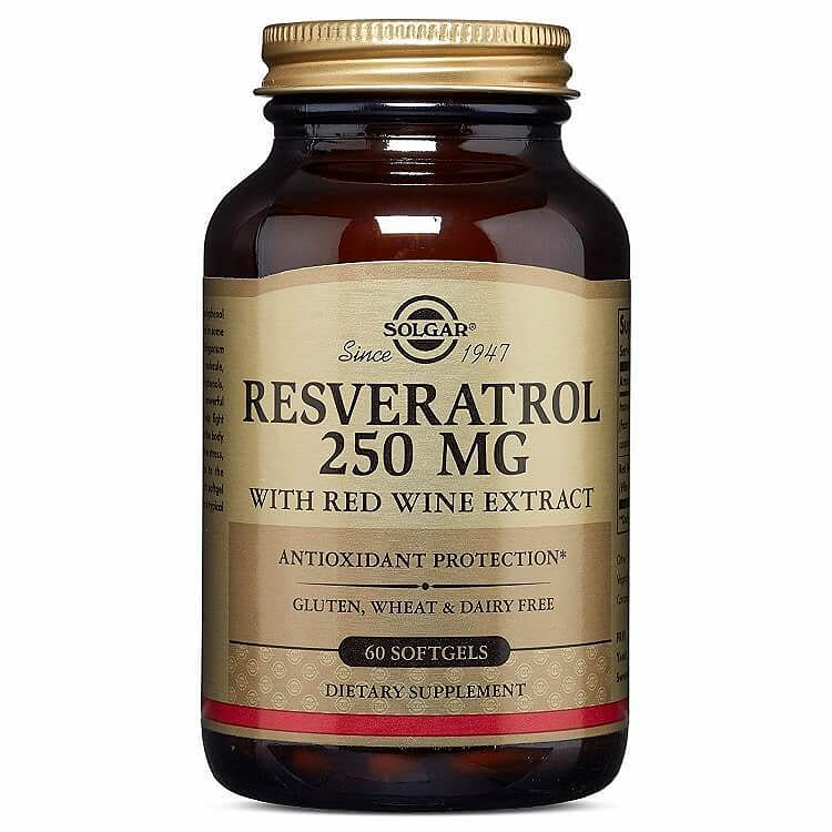 Solgar Resveratrol with Red Wine Extract 250 mg (60 Softgels) 1 count