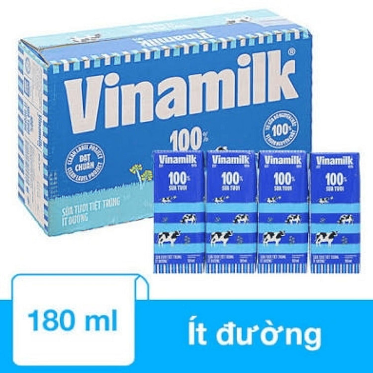 VINAMILK 100% LESS Sugar Fresh Milk Full Box