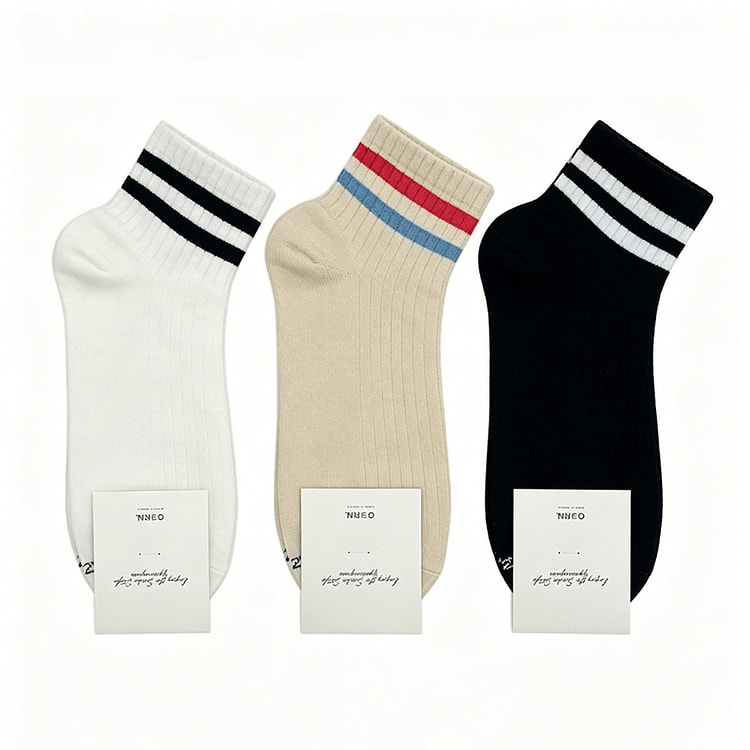 Women's Preppy Striped Ankle Socks 3 Pack 1 pack