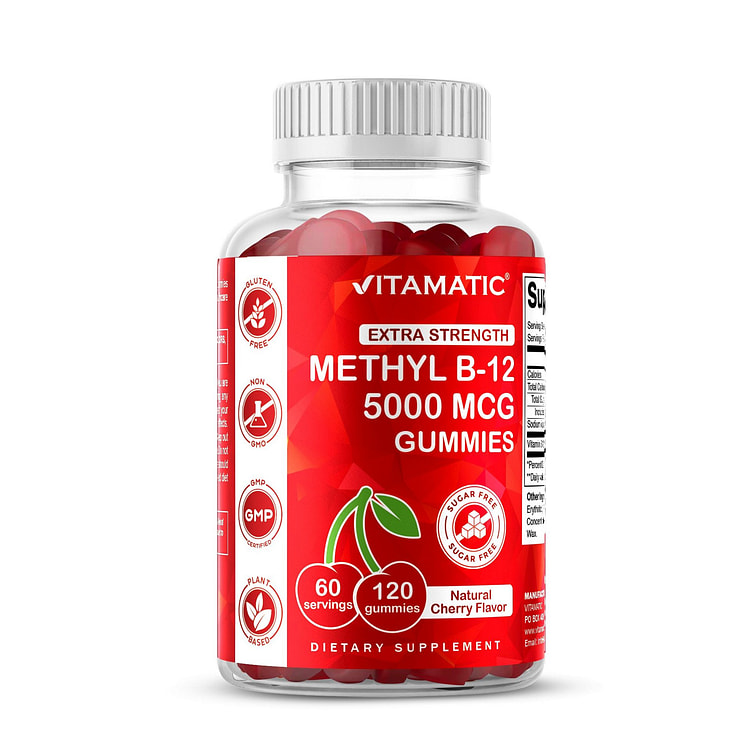 Sugar Free Methyl B12 5000 mcg - 120 Vegan Gummies