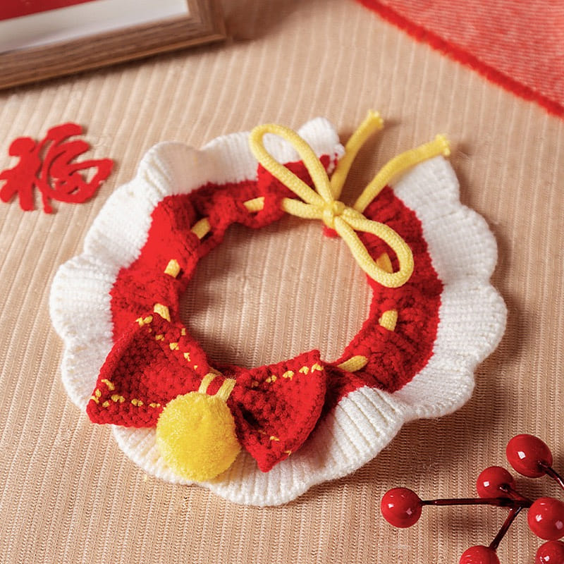 [HiiiGet] Pet New Year Collar, bow tie, Size M 1 each