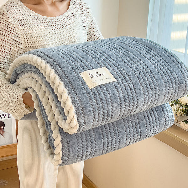 良品提花绒多功能毛毯-蓝120*200 2000 克