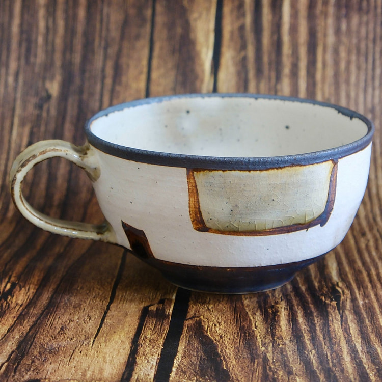 日本作家 坪内孝典 500ml 汤杯 - 方形