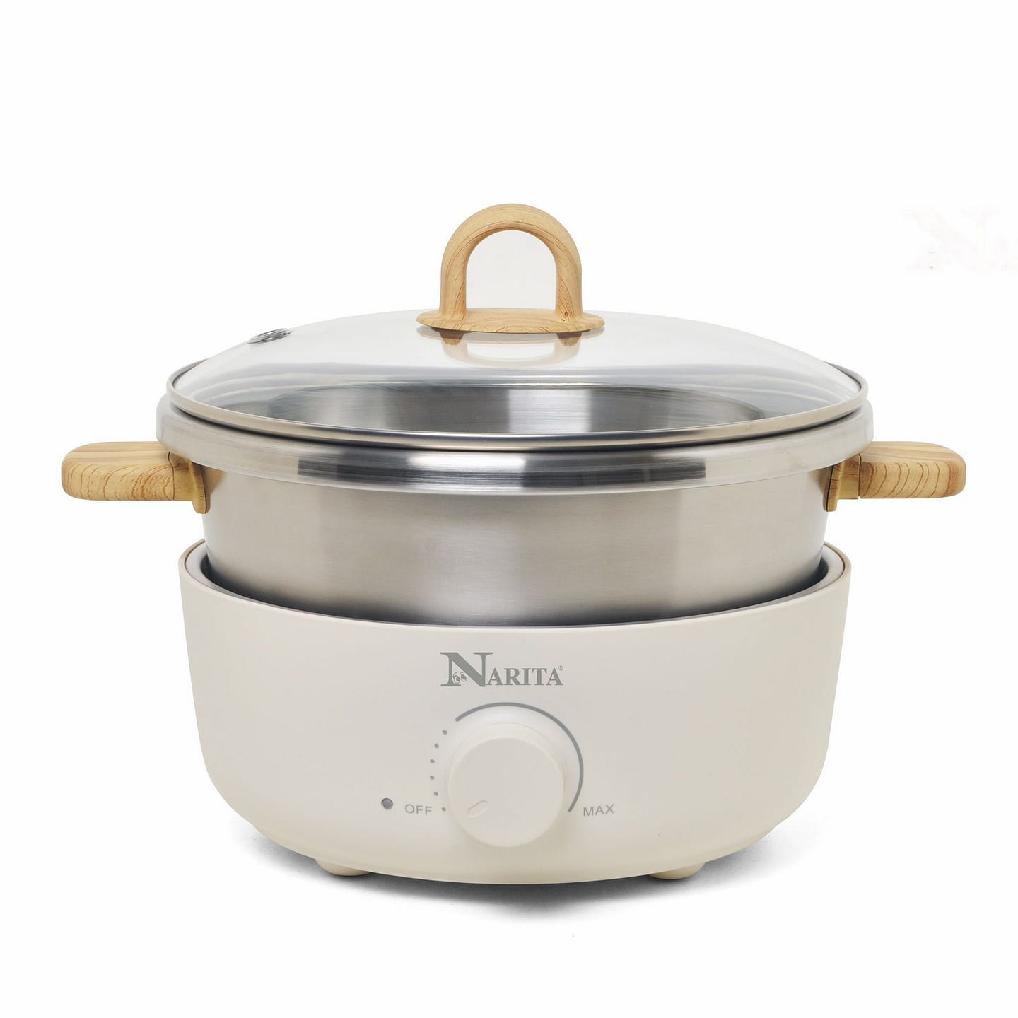Electric Stainless Steel Hot Pot and Grill / 2.5L 7 lb