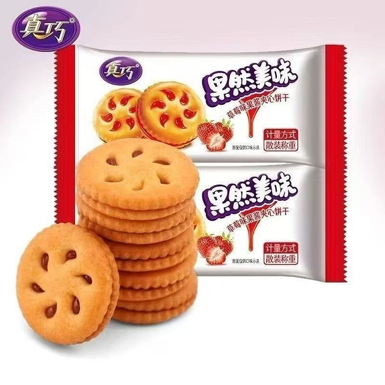 Zhenqiao Strawberry Jam Sandwich Cookies 250g 250 g