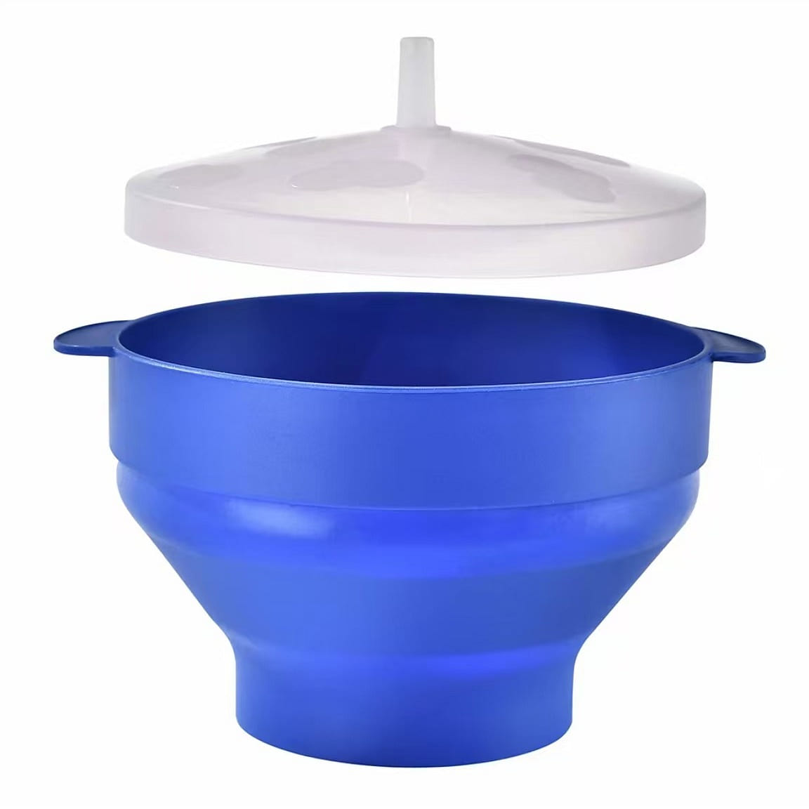 Collapsible Silicone Popcorn Bowl Blue 1 count