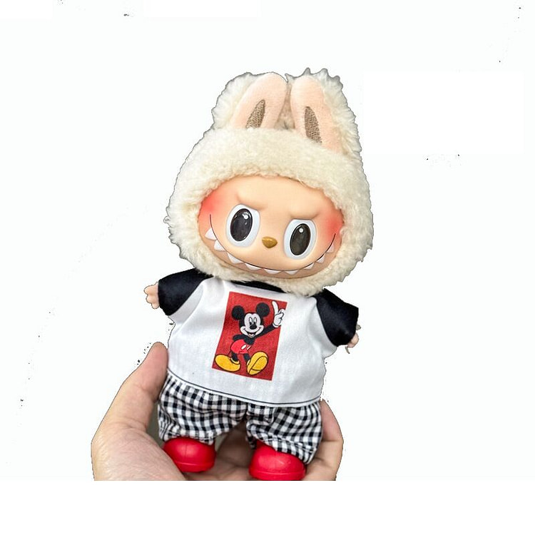 labubu娃衣17cm挂件毛绒公仔衣服F