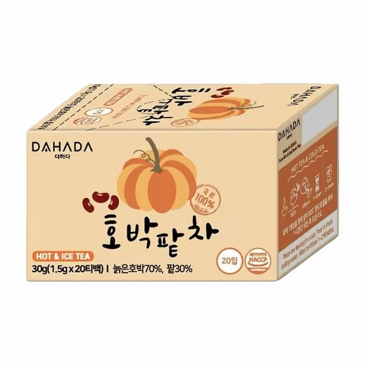 Korean Dahada Pumpkin Red Bean Tea 1.5g per pack 1 box