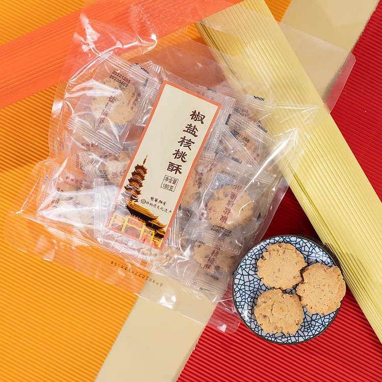 上海龙华素斋 椒盐核桃酥 咸香酥脆袋装 180 克