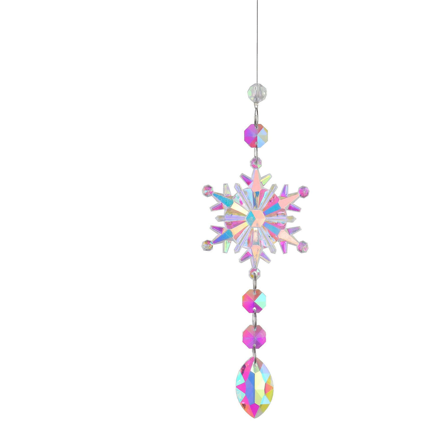Christmas Tree Window Decoration Pendant Snowflake Crystal-Type D 1 each