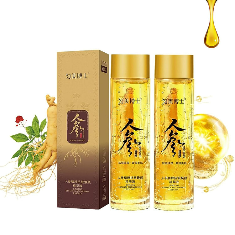 2瓶装人参精华原液 红参抗衰老面部精华油120ml