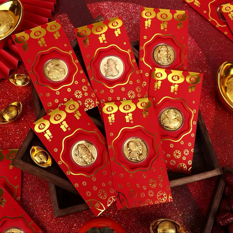 镀金 24K 9999 吉祥红包 10 件套