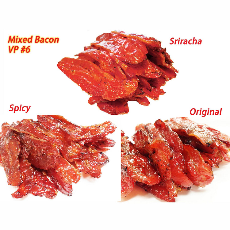 现火烤培根肉干 (原味培根 4oz./辣味培根 4oz./是拉差辣味培根 4oz.)肉脯 3袋 共12oz