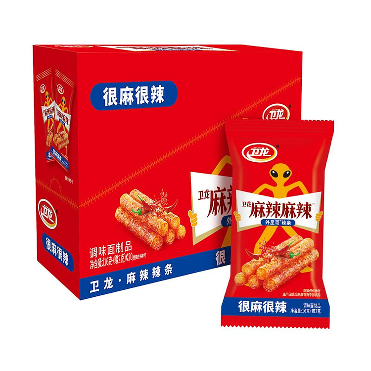 卫龙 麻辣辣条-很麻很辣（20包） 360 克