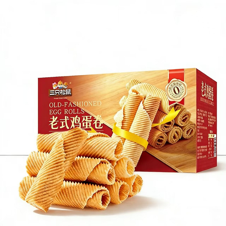 Three Squirrels Classic Egg Rolls, Crispy and Sati 240 g