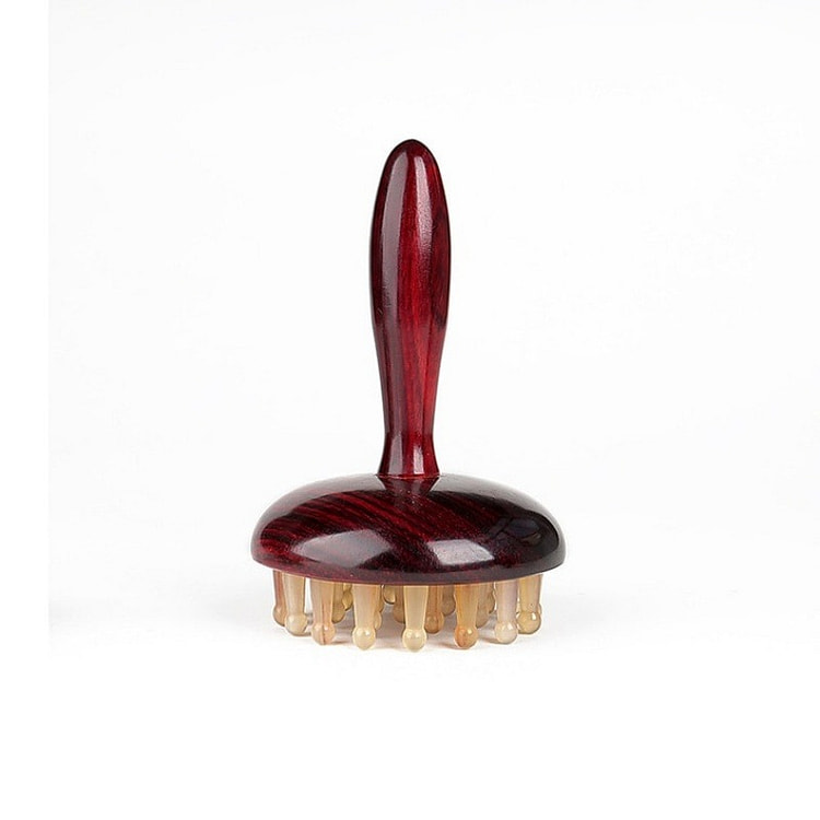 Sandalwood Meridian Brush Sheep Horn Finger Satin