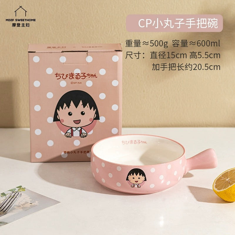 MDZF Hand Pink Held Noodle Bowl Ceramic Baking Bowl Pink 1 Box 600 ml