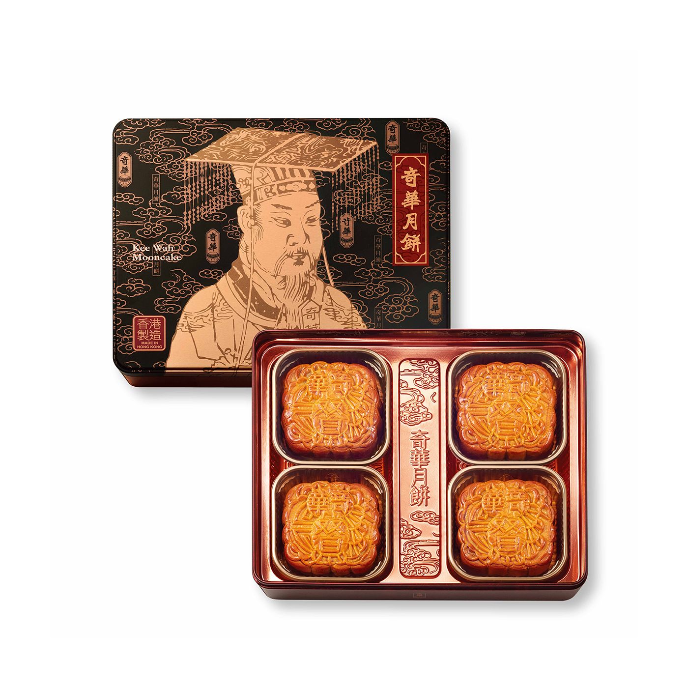 香港奇華餅家雙黃蓮蓉月-純白蓮蓉(4件裝) 4 个- Weee!