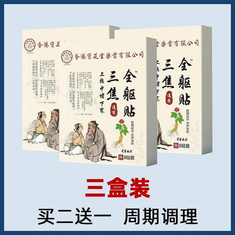 香港宝芝堂通焦全躯贴草本外用舒缓三焦上热下寒 3 包