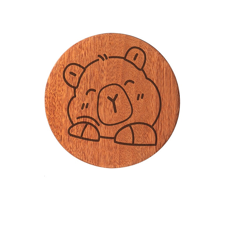 Round Ebony Heat-resistant Dining Coasters, 2pcs 1 count