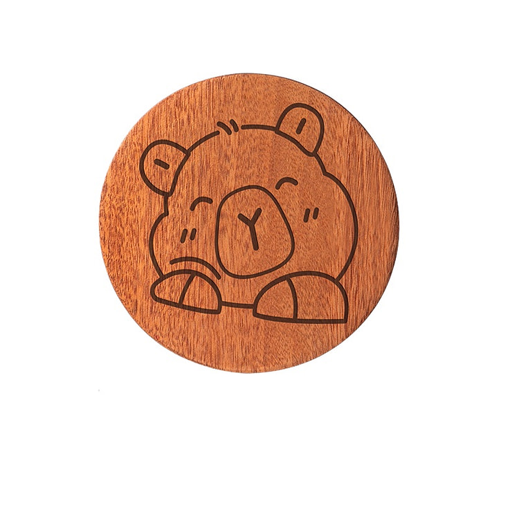 Round Ebony Heat-resistant Dining Coasters, 2pcs 1 count