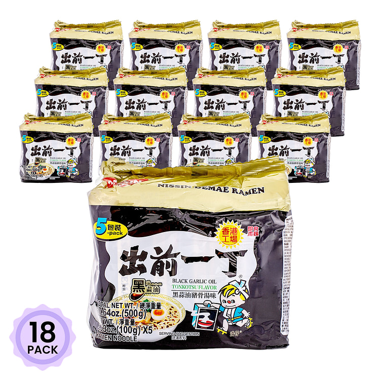 出前一丁 黒蒜油猪骨汤味方便面(5包/袋) 500 克*18 包