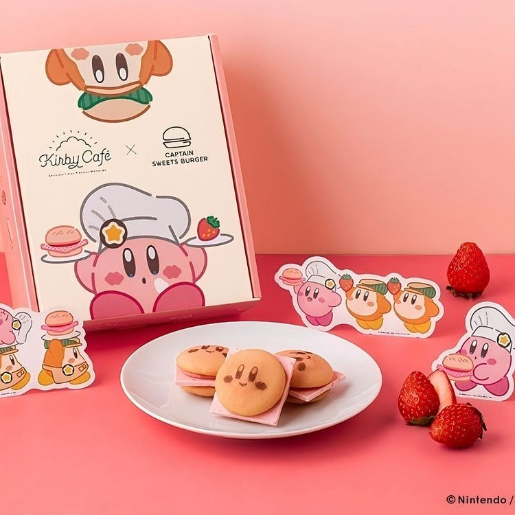 日本Kirby Cafe星之卡比草莓夹心汉堡6枚
