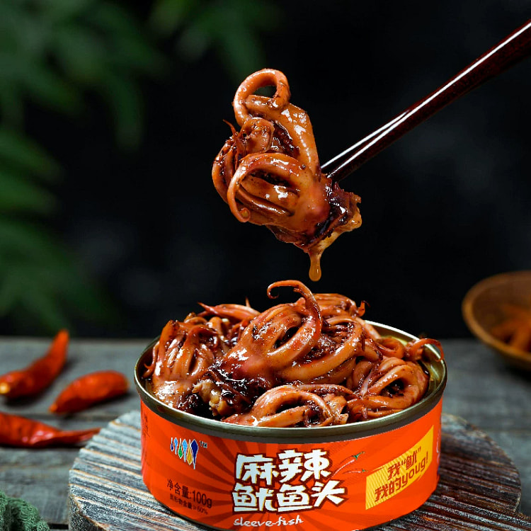 麻辣鱿鱼须罐头*1盒