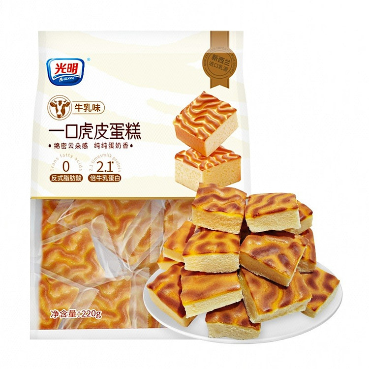光明 一口虎皮蛋糕(牛乳味) 220 克