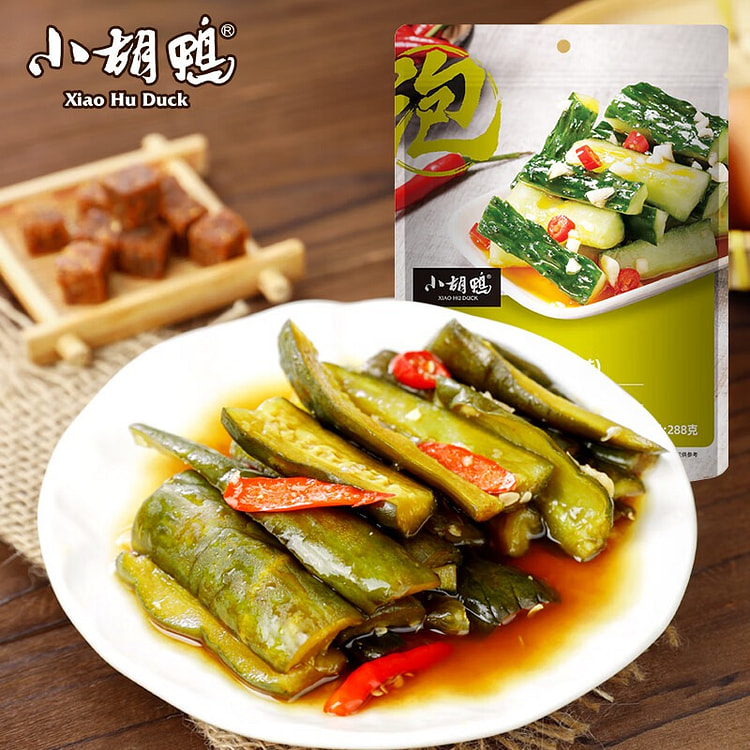 小胡鸭香辣脆皮黄瓜288g休闲零食卤味熟食小吃素食食品礼物独立包装