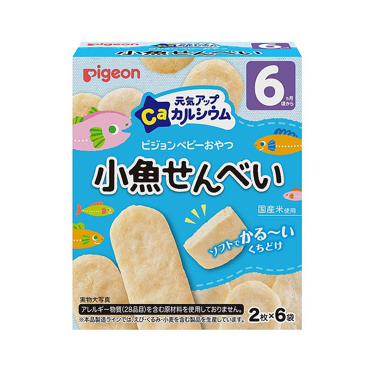 Bánh gạo cá PIGEON Bánh quy mọc răng cho bé 2 cái x 6 túi