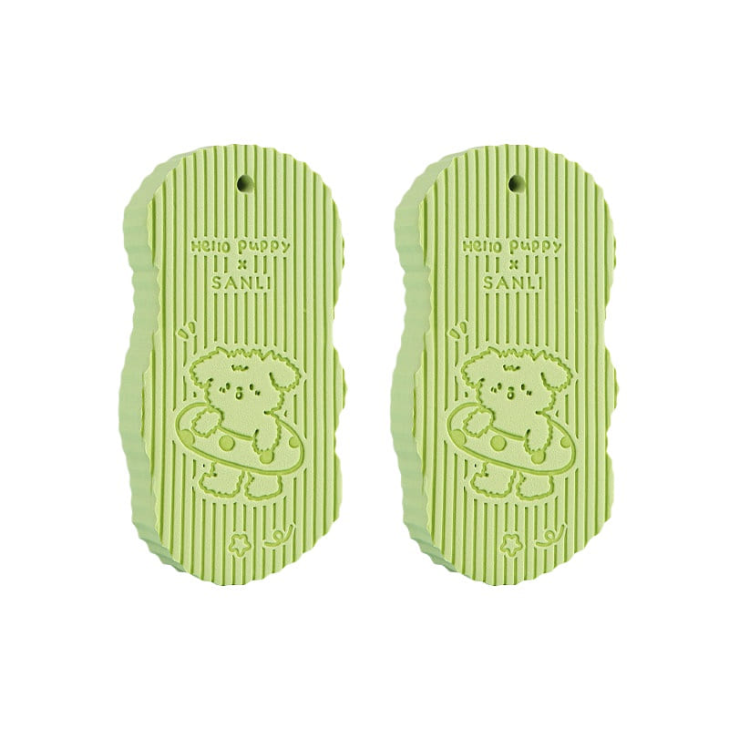 Sanli Soft Painless Baby Bath Sponges Green 2pcs 1 count
