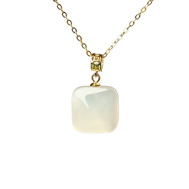 宫里上新 小方糖项链纯银无事牌吊坠 24*12mm 1 盒