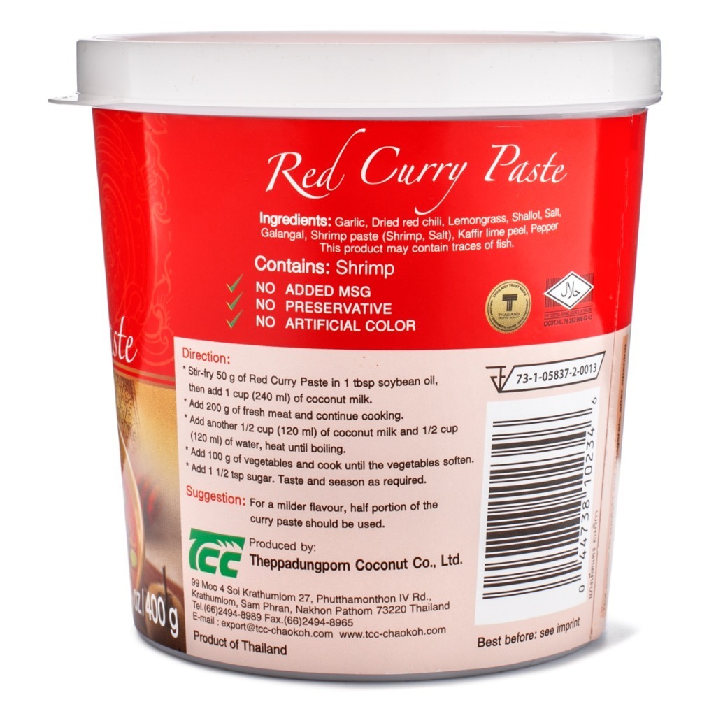 Mae Ploy Vegetarian Red Curry Paste with Authentic 400 g - Weee!