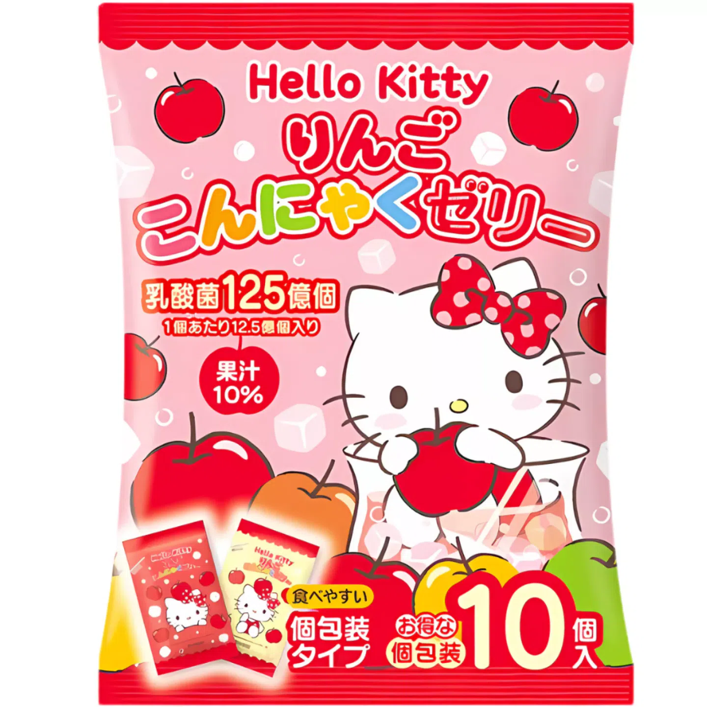 Yokoo Hello Kitty Konjac Jelly Apple Flavor 10 count