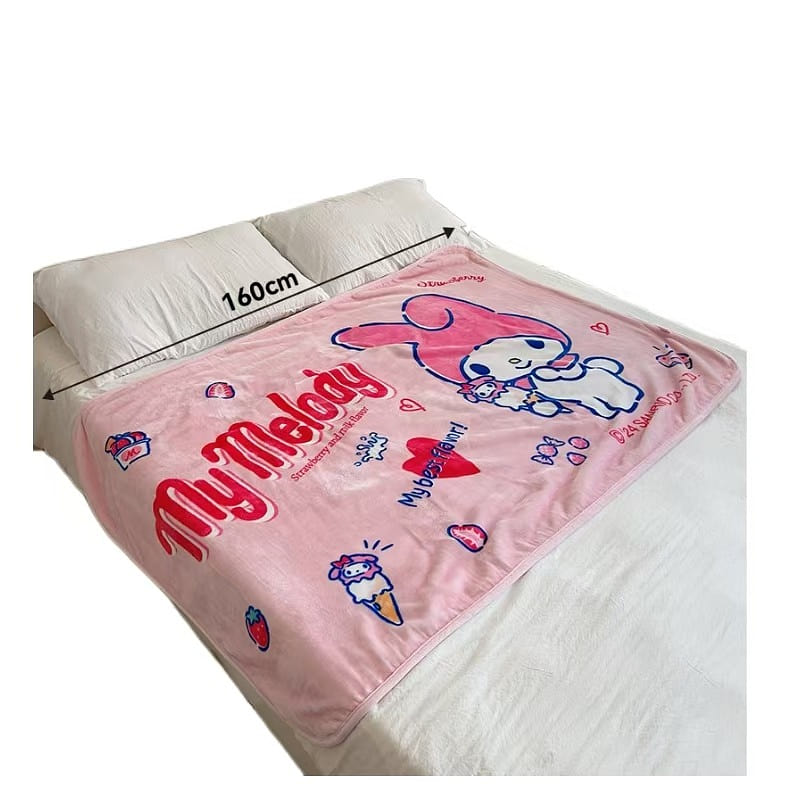 Sanrio Color Blanket Air Conditioning Thickened Double Nap Cover-My Melody 1Pc 1 count