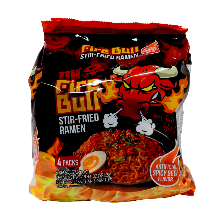 Fire Bull 辣炒拉面 4.86oz(4包)