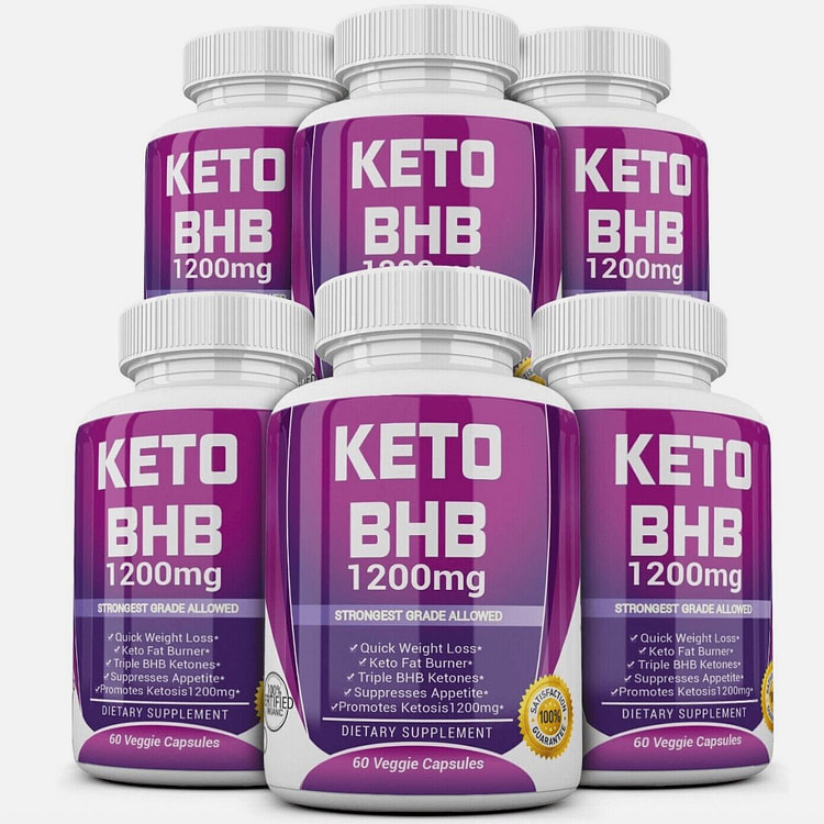 6 X KETO BHB 1200mg PURE Ketone FAT BURNER Weight 1 bottle