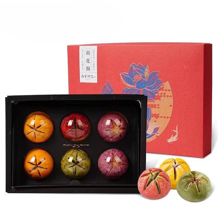 南宋胡记 荷花酥 传统中式糕点 伴手礼 1盒*6枚 360g*1盒