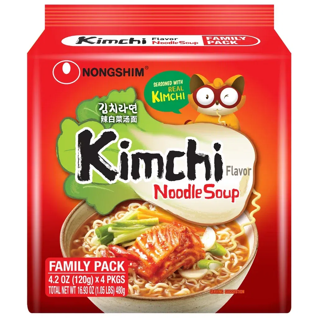 Nongshim Kimchi Ramen Noodle Soup pack of 4 1 each
