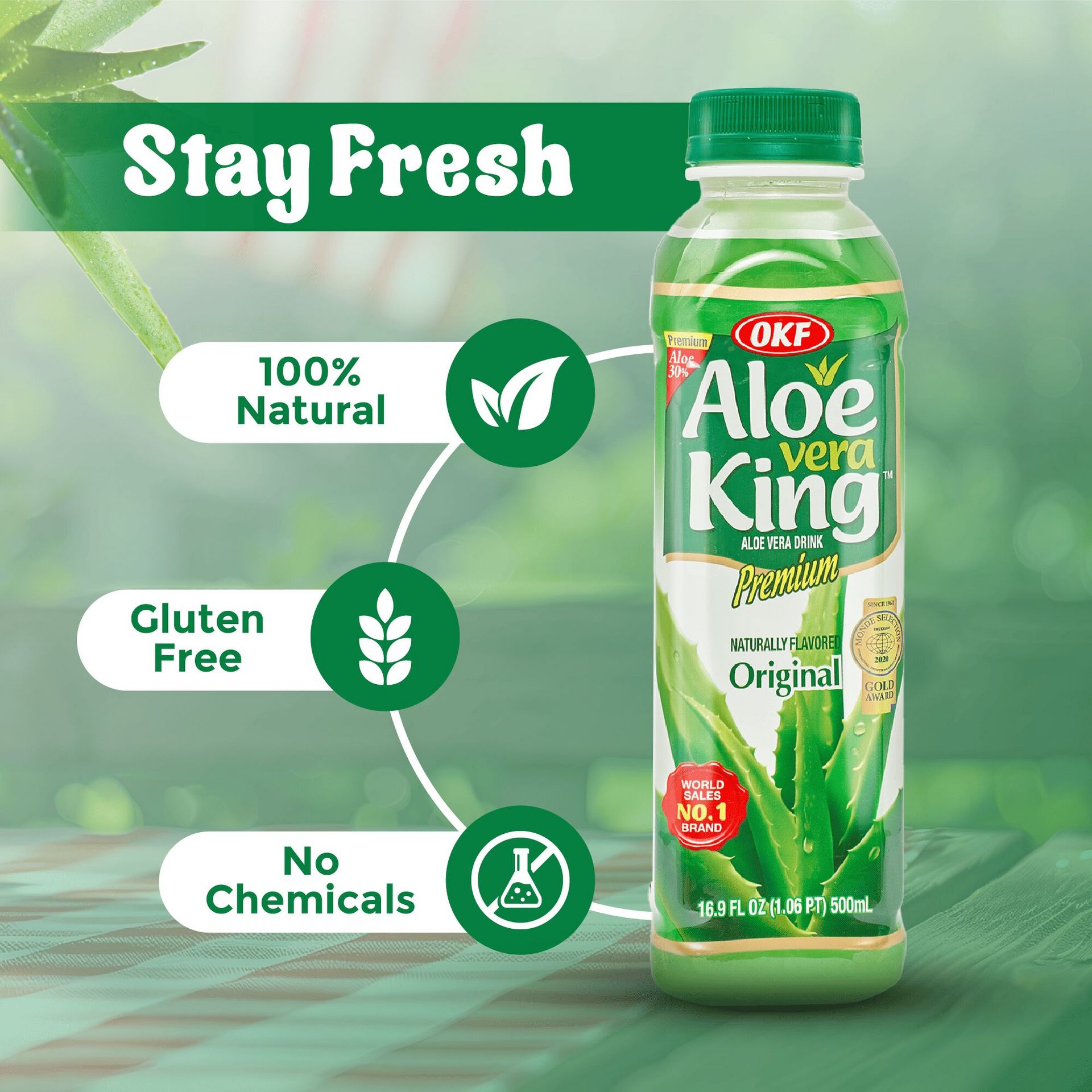 Get OKF Aloe Vera Drink with Pulp Original - 20pk Delivered | Weee! Asian  Market