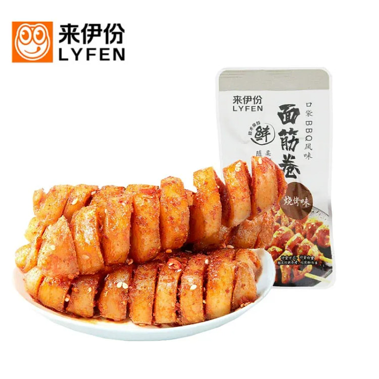 来伊份面筋卷烧烤味 休闲开袋即食小吃零食3小包 约