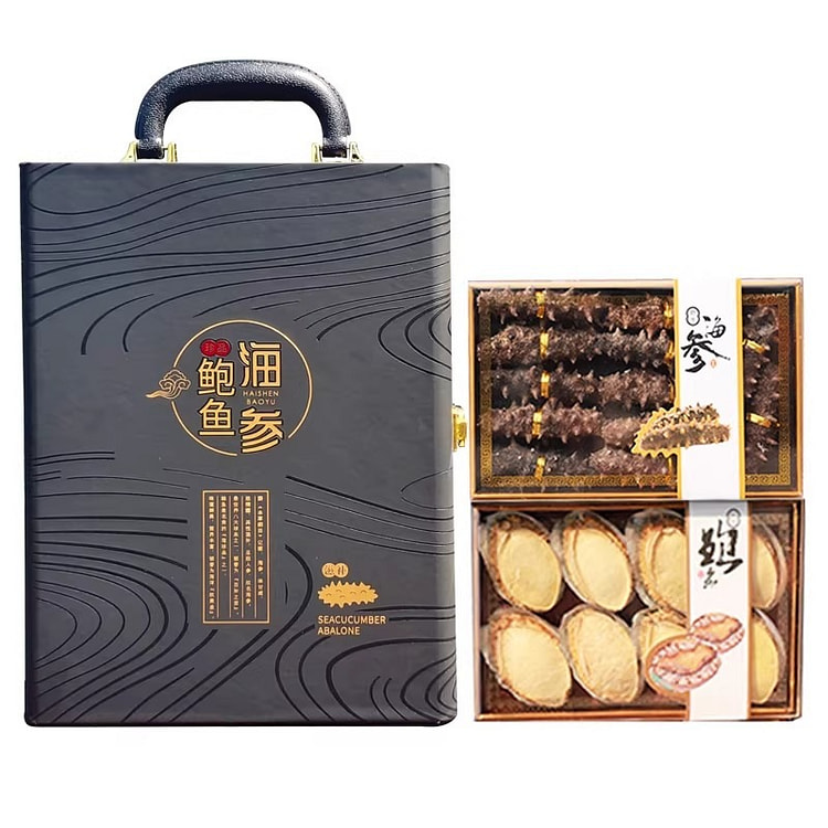 年货节日滋补品 大连淡干海参鲍鱼礼盒/盒 1 盒