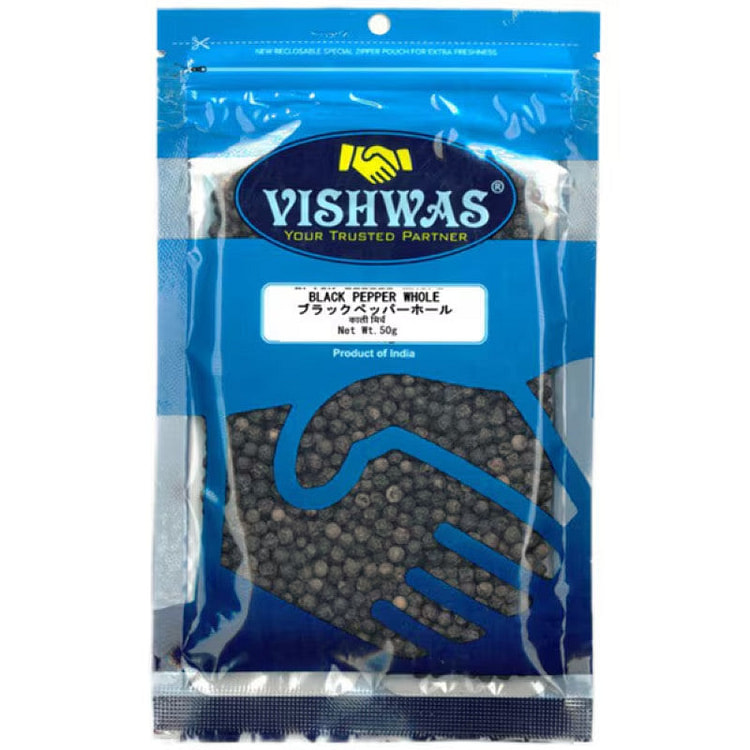 Vishwas Additive-Free Whole Black Peppercorns 50g 1 each
