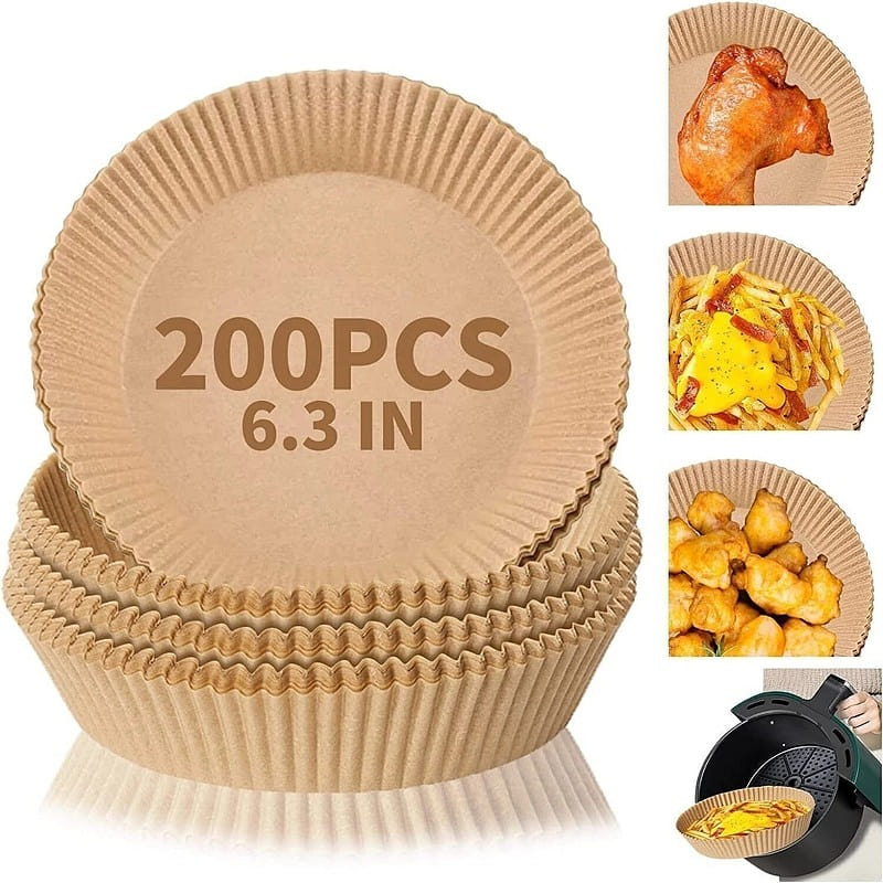 200PCS Air Fryer Disposable Paper Liners 6.3In 200 count